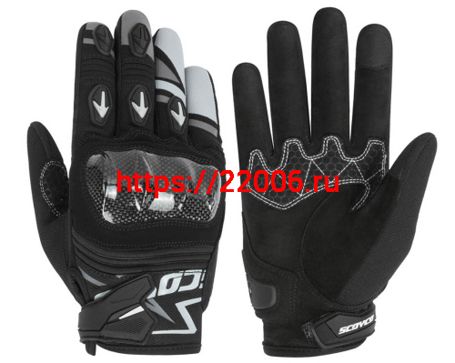 Перчатки SCOYCO (оригинал) MC-137, черно-серые, р-р  L