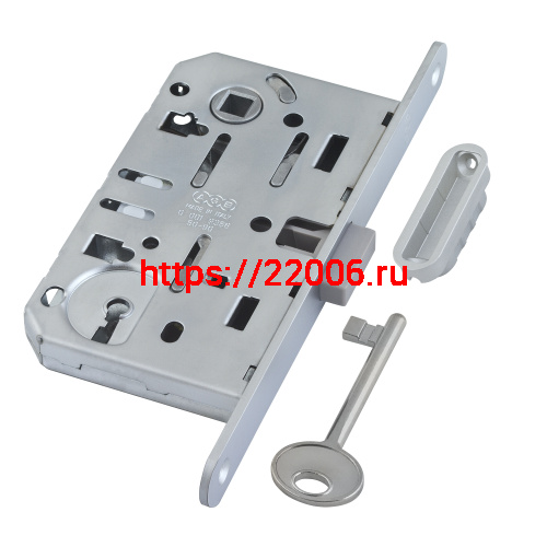 B06101.50.34.640 AGB (АГБ) Корпус врезного замка под кл.. (мат. хром) MEDIANA POLARIS с отв. планкой (скин)