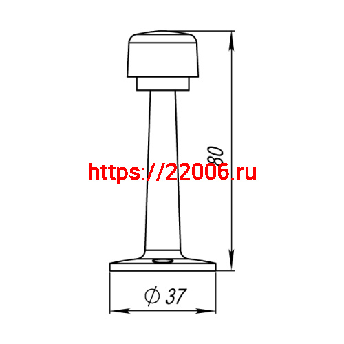 Упор Punto (Пунто) дверной настенный DFIX/W80 (DS PW-80) GP-5 золото фото 3