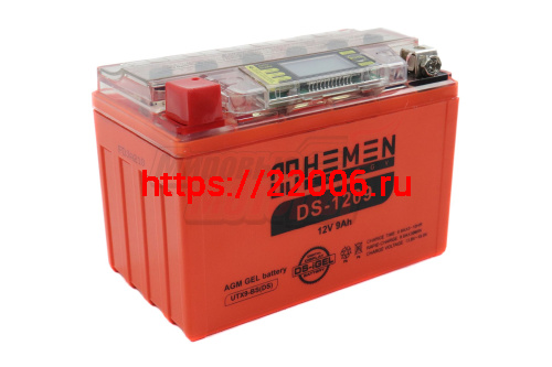 Аккумулятор 12В 9Ач HEMEN ENERGY DS1209 (UTX9-BS(DS)) С ДИСПЛЕЕМ(гелевый)(прямая полярн) (150*87*107мм)