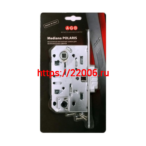 Корпус AGB (АГБ) замка магнит. под цил. MEDIANA POLARIS B06103.50.34.567 с отв. планк B02402.05 (мат хр) фото 3
