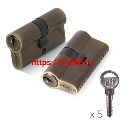 Цилиндровый Fuaro (Фуаро) механизм (100 ZA/60) 1000ZAKey60(25+10+25) AB бронза 5Key