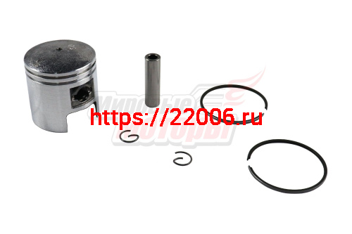 Поршень 43 мм (2х такт.двиг.) (с кольцами, пальцем, стопор.кольц.)