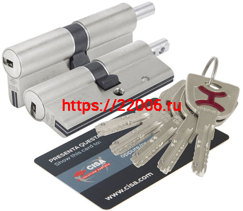 Цилиндровый механизм Cisa (Чиза) под вертушку AP4S 0P3S2-28.12 (75 мм/30+10+35), НИКЕЛЬ