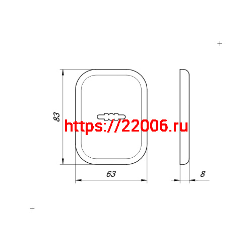Накладка Fuaro (Фуаро) на сувальдный замок ESC.S.XL/K.486 BL (SC 486-S SQ XL) со шторкой черный (1шт.) фото 3