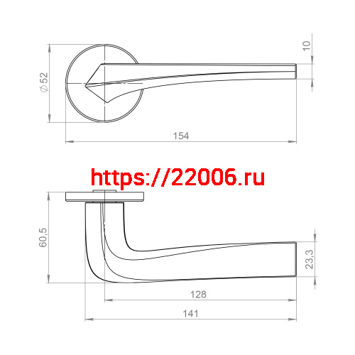 Ручка Ajax (Аякс) раздельная R.JSR51.ROCKET BL-24 черный фото 2