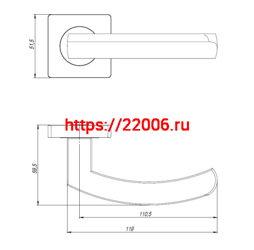 Ручка Ajax (Аякс) раздельная K.JK51.SIGMA (SIGMA JK) BL-24 черный фото 2