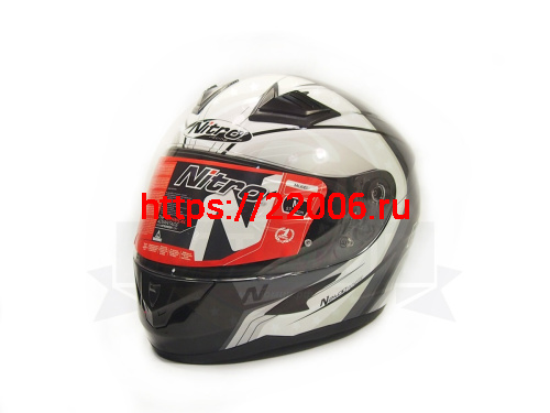 Шлем интеграл NITRO N2400 PIONEER (Black/Gun/White/Silver), размер L (6 шт в кор.)