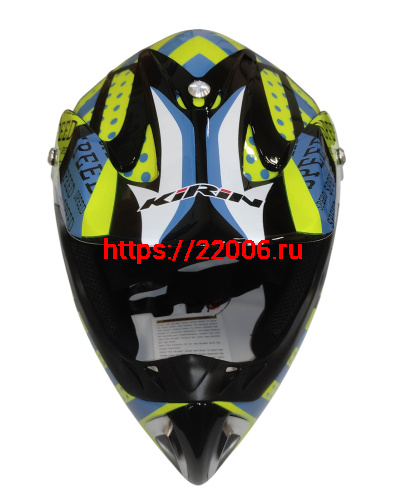 Шлем кроссовый KIRIN K27, черный, черн-бел, зелен-желт, размер S фото 7