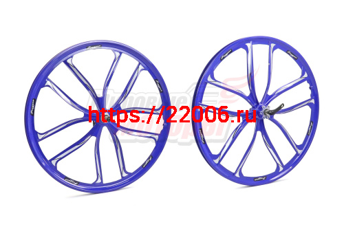 Обода 26" ЛИТЫЕ (10 ЛУЧЕЙ) передний+задний (КОМПЛ.) под трещетку,СИНИЙ Обода 26" ЛИТЫЕ (10 ЛУЧЕЙ) передний+задний (КОМПЛ.) под трещетку,СИНИЙ