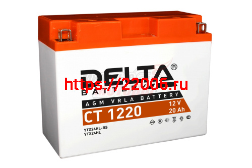 Аккумулятор 12В20Ач DELTA CT1220 (Y50-N18L-A3) (кислотн, герметичный) (обратн полярн) (205*89*163мм) (ArcticCat, Brp-Sci-Doo, Kawasaki, Polaris750, Ya Аккумулятор 12В20Ач DELTA CT1220 (Y50-N18L-A3) (кислотн, герметичный) (обратн полярн) (205*89*163мм) (ArcticCat, Brp-Sci-Doo, Kawasaki, Polaris750, Ya
