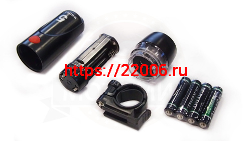 Фара  Вело передняя, 5 диодов, 98x30x69мм, материал ABS (4 батарейки ААА) (EBL 016-1) фото 2