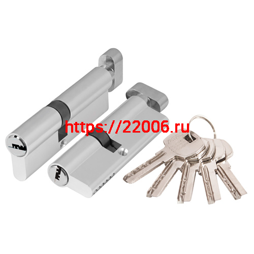 Цилиндровый Ajax (Аякс) механизм (AX202/70) AX2002Knob70 (30+10+30) CP хром с вертушкой