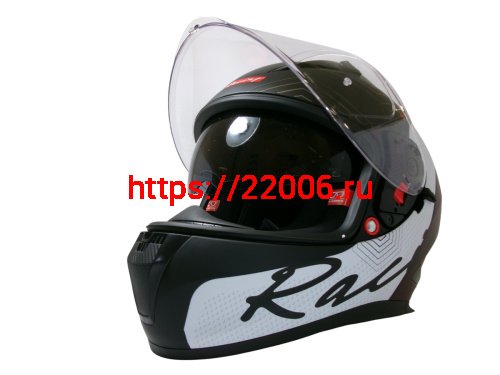 Шлем TVS RACING (Индия) STREET D/V DULL BLACK RED размер XXL, + пинлок в комплекте, очки фото 7