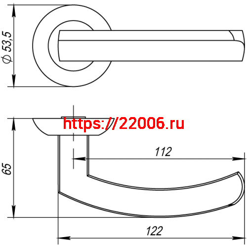 Ручка Punto (Пунто) раздельная ALFA TL CFB-18 кофе глянец фото 3