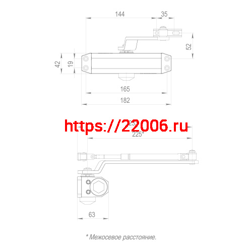 Доводчик Fuaro (Фуаро) дверной DC20-3 (DC-203) BL до 65 кг (черный) фото 3
