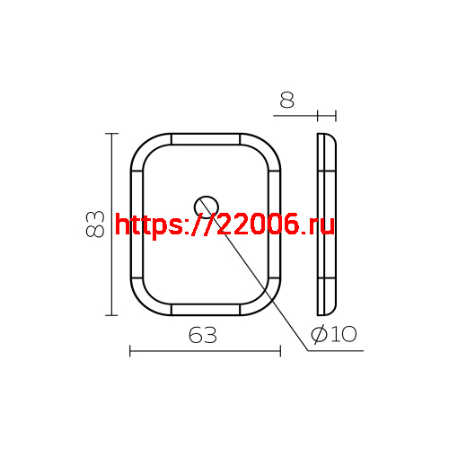 Накладка Fuaro (Фуаро) на шток цилиндра ESC.O.XL/K.486 (ESC 486-O SQ XL) SSC сатинированный хром (1шт.) фото 3