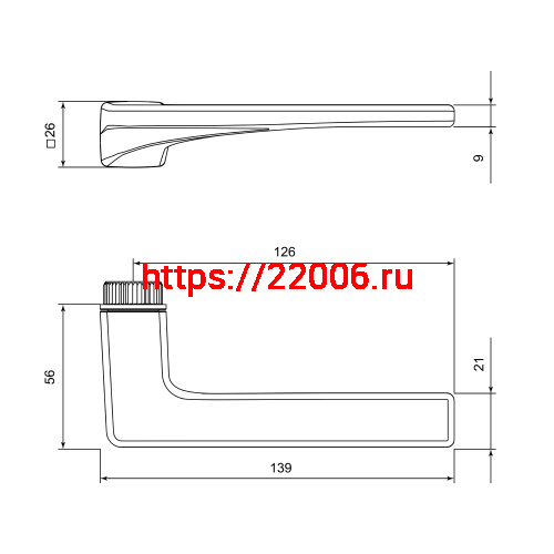 Ручка Punto (Пунто) раздельная K.EL.Q27.ELEN SSG-39 сатин.золото фото 4