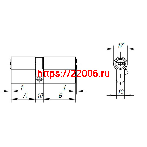 Цилиндровый Ajax (Аякс) механизм (AX200/80) AX2000Key80 (30+10+40) CP хром фото 3