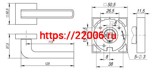 Ручка Fuaro (Фуаро) раздельная K.DM51.NEO (NEO DM) CP/WH-19 хром/белый фото 4