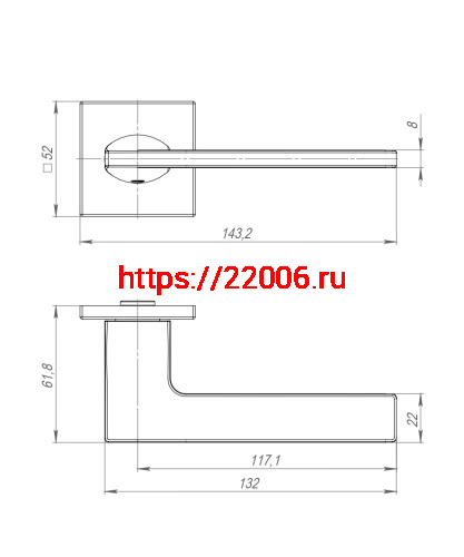 Ручка Punto (Пунто) раздельная K.ARC.Q52.MAIN BL-24 черный ТРОСИК фото 3