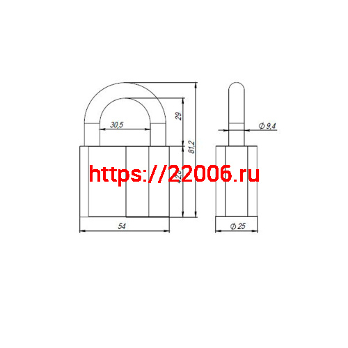 Замок Ajax (Аякс) навесной PD-4060 (PD-40-60) 3 fin key фото 3