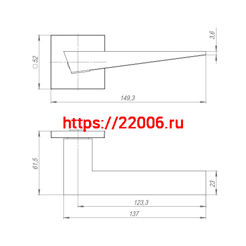Ручка Ajax (Аякс) раздельная K.JS51.TRIO CP-8 хром фото 2