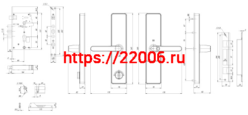 Замок врезной электронный с ручкой Kaadas S500 с отпечатком пальца, черный фото 5