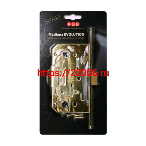 B01102.50.03.567 AGB (АГБ) Защелка врезная WC (латунь) MEDIANA EV. (инд.упак+B01000.13)