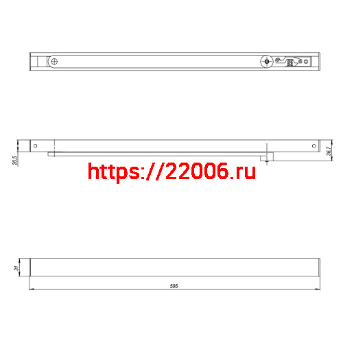 Скользящая Armadillo (Армадилло) тяга DCS.UN.BC/DA (25-100) AL (алюминий) фото 3
