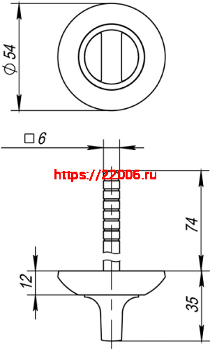 Ручка Fuaro (Фуаро) поворотная BKW6.R.AR54 (BKW6 AR) GP/SG-5 фото 2