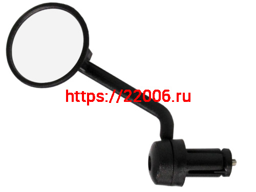 Зеркало Вело торцевое регулируемое, крепление в руль, круглое, выпуклое, в торг.уп.TBS (WJ-168)