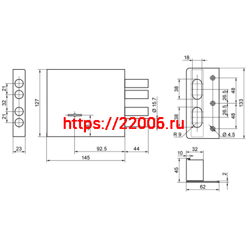 Замок Border (Бордер) накладной ЗН 4-8 М/75.НШ.1-002 /85500/ фото 2