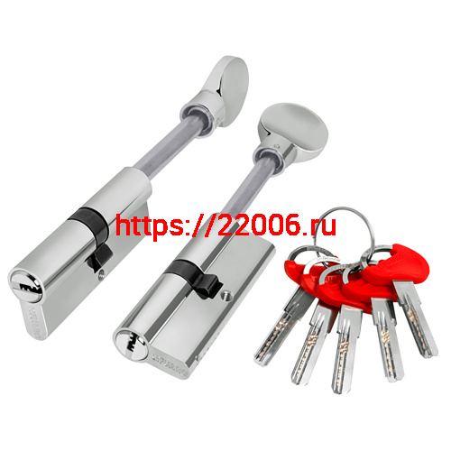 Цилиндровый Fuaro (Фуаро) механизм (D-PRO507/100) D-PRO5007Tang100(65+10+25) CP хром 5Key со штоком