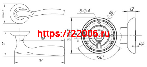 Ручка Fuaro (Фуаро) раздельная ARIA RM CF-17 кофе фото 2