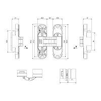 E30200.85.06 (никель) петля AGB (АГБ) ECLIPSE 2.2 (4 накладки в комплекте)