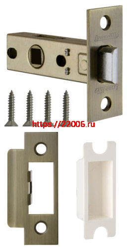 Защелка Armadillo (Армадилло) врезная METLH120-45-25 (LH 120-45-25) AB бронза Box /прям/