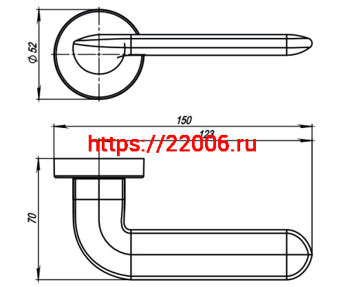 Ручка Armadillo (Армадилло) раздельная R.URB52.EXCALIBUR (EXCALIBUR URB4) BPVD-77 вороненый никель фото 4