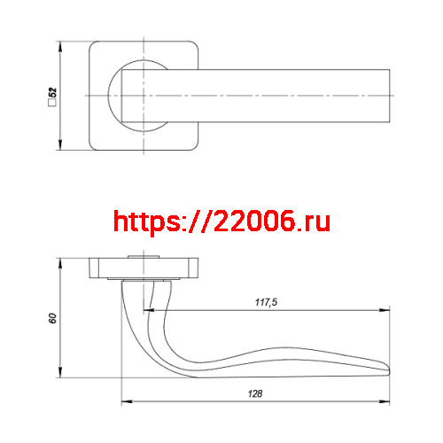 Ручка Punto (Пунто) раздельная K.ZQ51.INTEGRA (INTEGRA ZQ) GR-23 графит фото 2