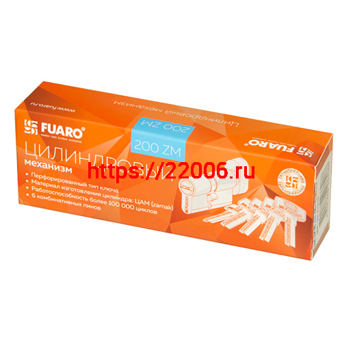 Цилиндровый Fuaro (Фуаро) механизм (200 ZM/90) 2000ZMKnob90(40+10+40) CP хром 5Key с вертушкой фото 2