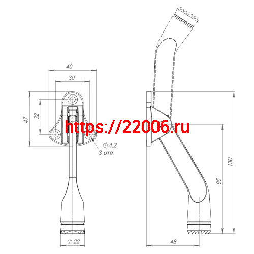 Упор Fuaro (Фуаро) дверной напольный STOPPER-100 BL (черный) козья ножка фото 3