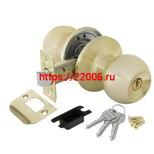 Ручка Fuaro (Фуаро) защелка DK672/BL SB-ET (672/BL SB-E) ( кл/фик.) мат. золото