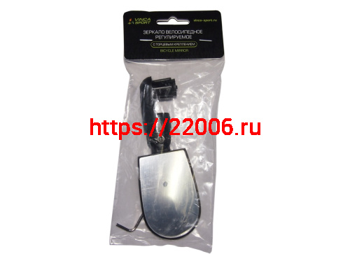 Зеркало Вело торцевое регулируемое, крепление в руль, шестигранник JY08
