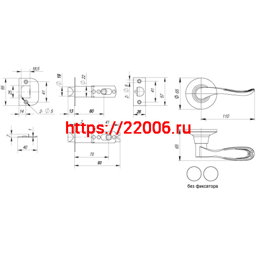 Ручка Punto (Пунто) защелка DK630 MAB-PS (6030 MAB-P) (без фик.) мат.бронза фото 3