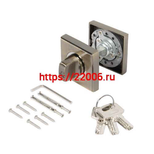 Ручка поворотная Ajax (Аякс) с фиксацией ключом BK6.FIX.JK AB-7 бронза фото 5