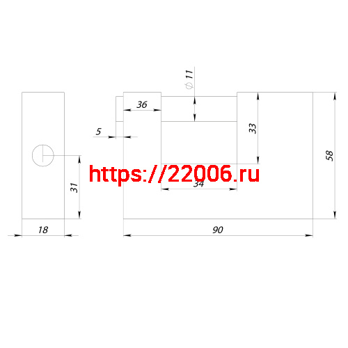 Замок Punto (Пунто) навесной PK-1690 3 key англ. фото 2