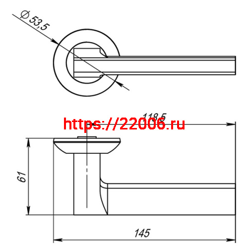 Ручка Punto (Пунто) раздельная R.TL54.BLADE (BLADE TL) SSC-16 сатинированный хром фото 2