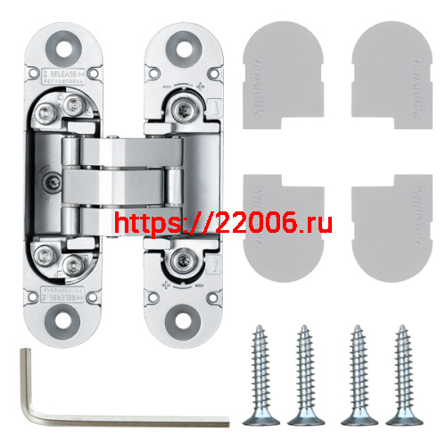 Петля Armadillo (Армадилло) скрытой установки U3D4000 SC (9540UN3D) мат. хром фото 3