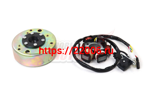 Зажигание в сборе с маховиком FT150T GY6-125/150 6 катушек (генератор) Зажигание в сборе с маховиком FT150T GY6-125/150 6 катушек (генератор)