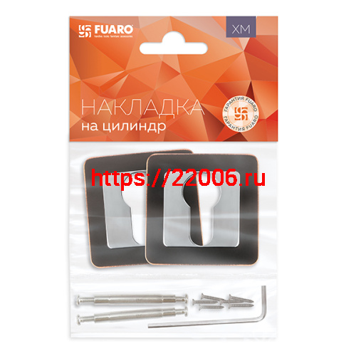 Накладка Fuaro (Фуаро) под цилиндр ET XM ABL/CP-18 темная медь/хром фото 2